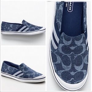 Coach Kaycee Denim Slip On Sneakers Sz 8.5, GUC